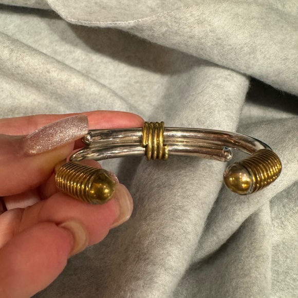 Mexico TR22 Vintage Sterling Silver & brass Cuff bracelet!  Signed and stamped! - Picture 5 of 12